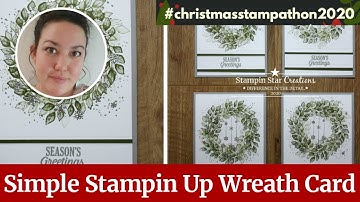 Christmas Wreath Card with Stampin Up Forever Fern, Lots to Celebrate, #christmasstampathon2020