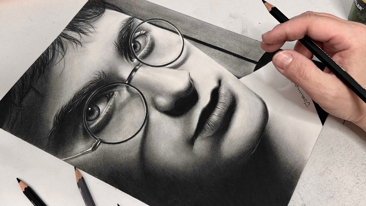 Drawing Daniel Radcliffe as Harry Potter 