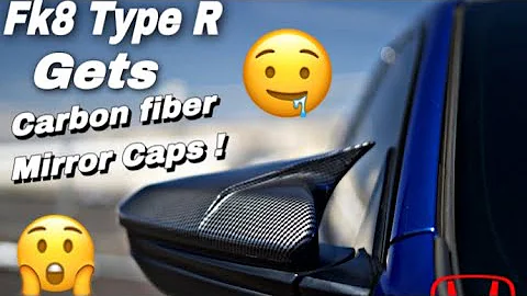 Ultimate Motorsports CARBON FIBER mirror caps INSTALLED on Fk8 Civic Type R