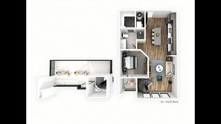 A1R Floorplan - 1 Bedroom, 1 Bathroom, Penthouse - Video Tour