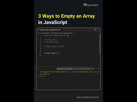 ვიდეო: როგორ აცალა მასივი JavaScript-ში?