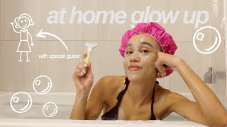 AFFORDABLE AT HOME GLOW UP with surprise guest!!