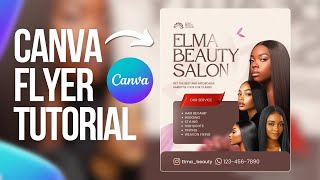 BEAUTY SALON FLYER Design Tutorial in Canva