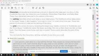 Analyzing Characters, Setting and Plot.  L-1