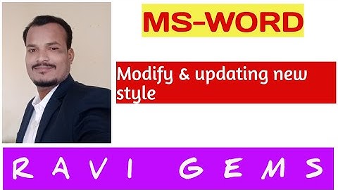 Modify & updating new styles in Ms-word