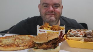 Pizza kebab and chicken burger uk mukbang screenshot 5