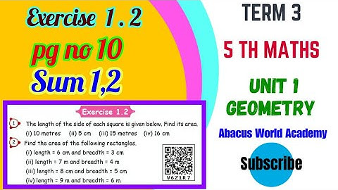 5th standard maths/Term 3 unit 1 Geometry/Exercise 1.2 Sum 1,2 pg no 10/New samacheer Syllabus