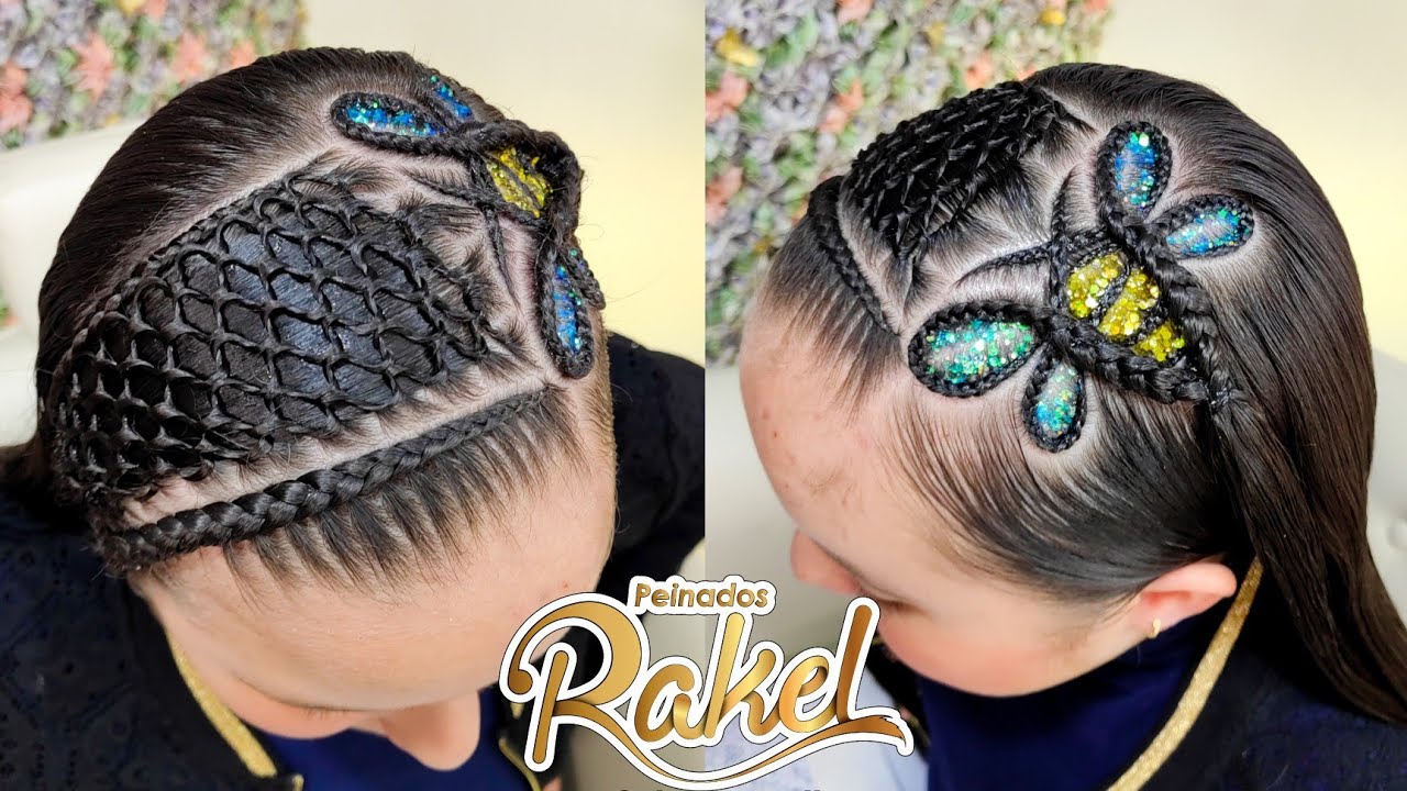 ABEJA CON TEJIDO PANAL/ Trenzas Con Diseños/ Peinados Rakel