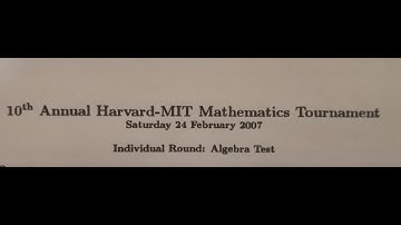 HARVARD-MIT Math Tournament 2007