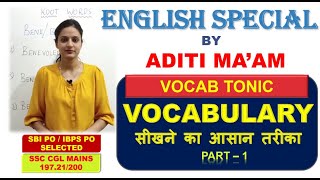 VOCABULARY- ROOT WORDS (BENE/BON) I USE OF ROOT WORD BENE AND BON I VOCABULARY BY ADITI MA'AM Details