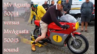 4 cylinder Versus 3 cylinder. - MV Agusta 500s sound comparison.