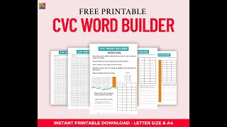 FREE CVC Word Builder Worksheets.