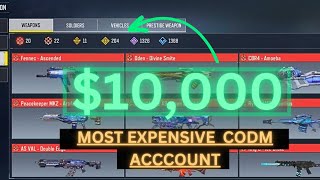 Celebrity Most Expensive Call Of Duty Mobile  Account Ever 🔥( Costs Over $10,000+ ). #codm Wealth