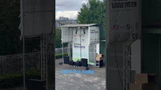 Client visit TACT factory and enjoy Dual 12 inch line array speakers sound system