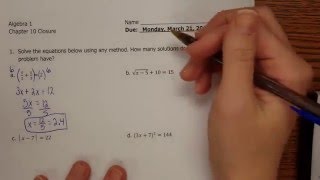 Ch 10 closure #1 a, b, c