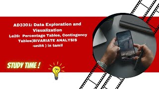 Details Percentage Tables, Contingency Tables (BIVARIATE ANALYSIS-unit4) in tamil -AD3301 #analysis News