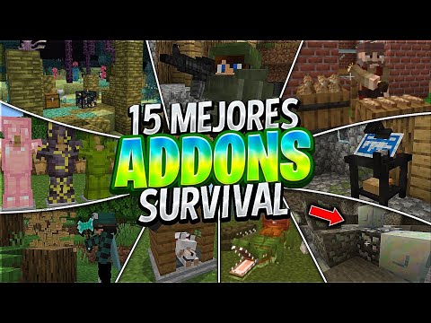 😲Top 15 ADDONS SURVIVAL para MINECRAFT 1.20 - 1.20.31 (BEDROCK y PE)⭐ ...
