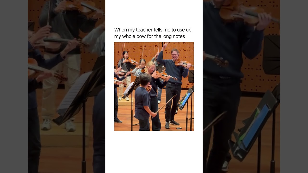 Watch When your violin teacher tells you to use up the whole bow. 😳🙃 | Australian Chamber Orchestra on YouTube Watch When your violin teacher tells you to use up the whole bow. 😳🙃 | Australian Chamber Orchestra on YouTube