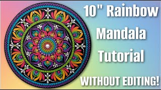 Famous 10" Rainbow Colored Mandala Painting Tutorial from Start To Finish Wealth