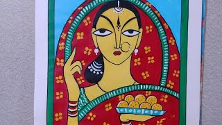 easy indian kalighat painting folk