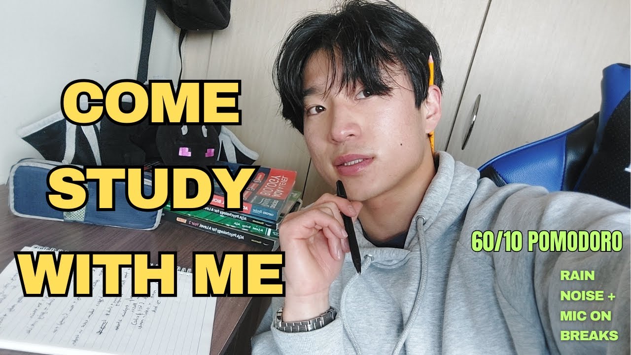 Study With Me LIVE🎧| Silent Deep Work (60/10 Pomodoro) 🌧️ Rain Sounds | Break Mic Chat