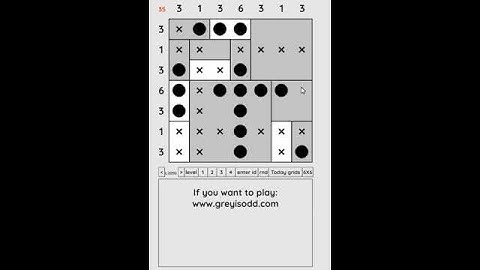 Grey is Odd - Today grids. Solution level 2 7X7 dated 07-17-2024 #logicpuzzles #logicgames  #games