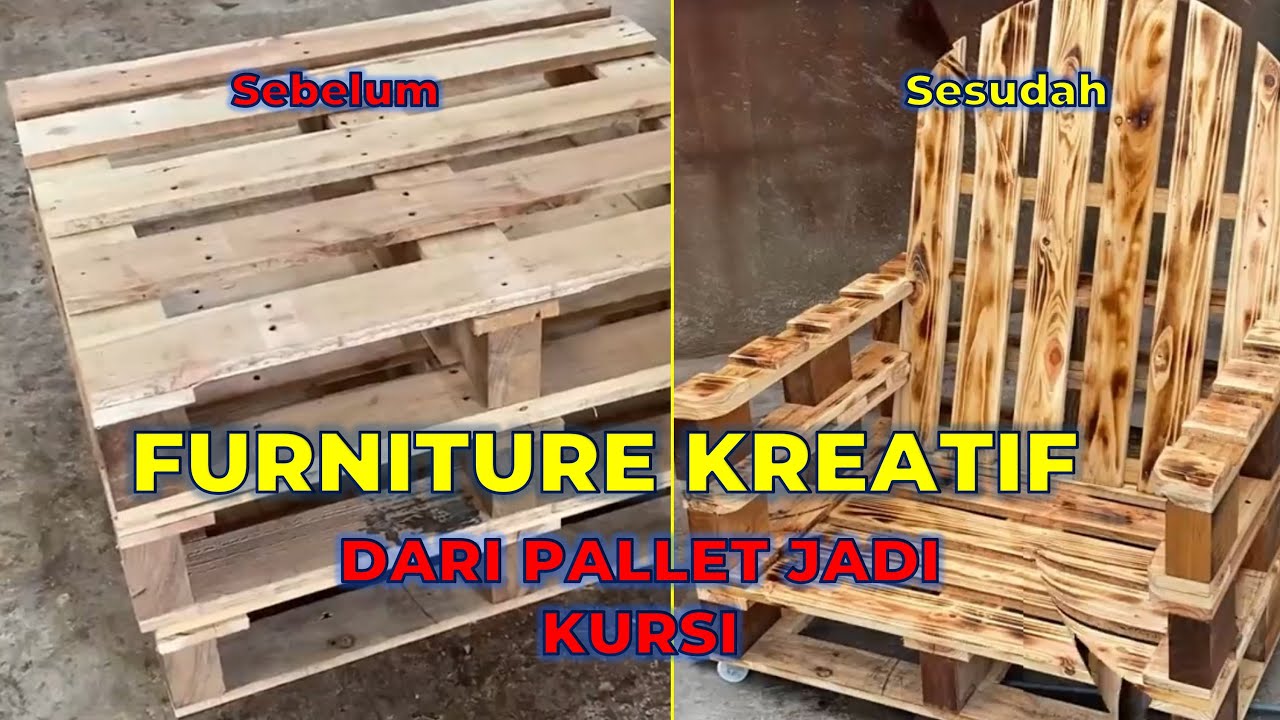 FURNITURE KREATIF KEREN BAHAN PALLET JADI KURSI | GONDEKOR FURNITURE