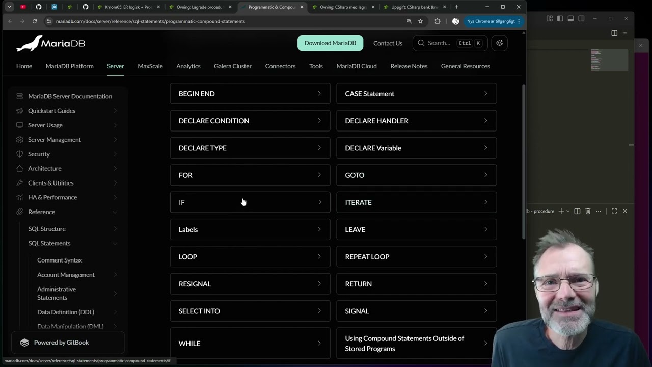 [databas] kmom05 (1 av 2) - Start kmom05 samt lagrade procedurer i SQL och i CSharp