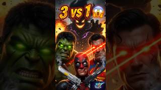 3 Heroes vs 1 Destroyer 😱 | Hulk vs Superman vs Deadpool 🔥 Emotional Fight #shorts
