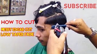 HOW TO DO MESSY EDGAR CUT  #haircuttutorial@wbarber9029 #gupit