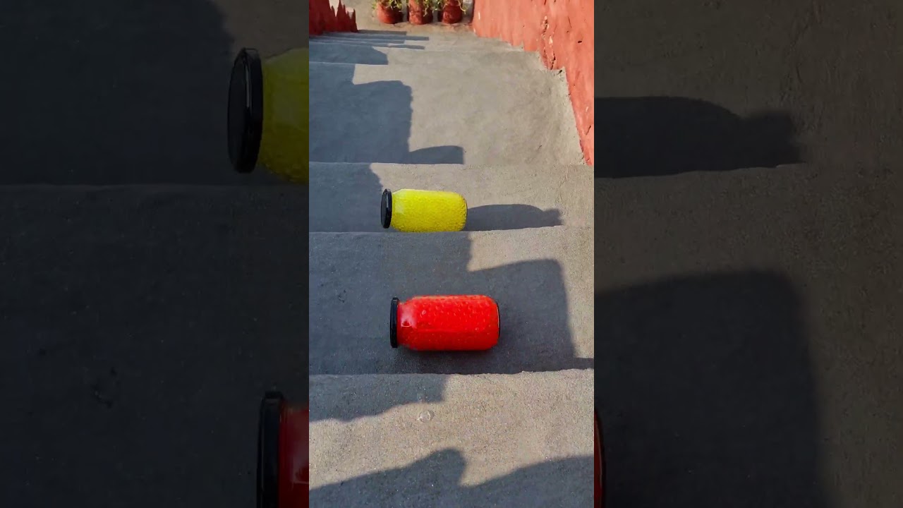 Red Vs Yellow glass Bottles! Crushing Crunchy & Soft things 