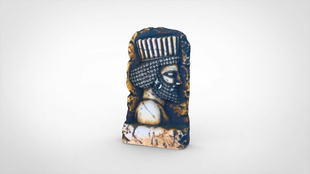 King Darius stone relief 3d model by sepiscope