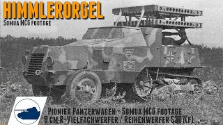 Rare 8 cm R-Vielfachwerfer / Reihenwerfer S307(f) - Pionier Panzerwagen - Somua MCG footage.