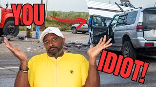 WHO DOES THIS?! Driver Stops on Freeway After Missing Exit — 3-Car Wreck Caught on Camera!