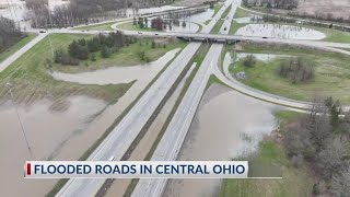 Flooded roads throughout central Ohio following storms