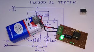 NE555 ic tester | How to make NE555 ic tester circuit