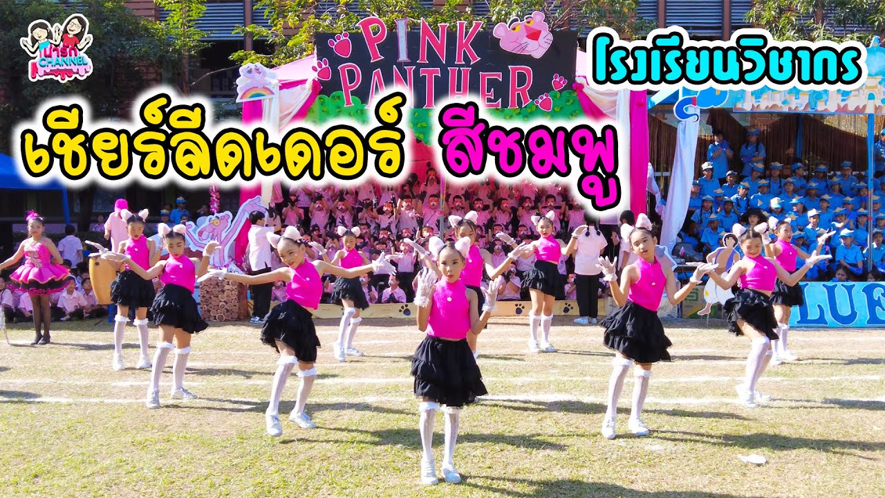 การแสดงเชียร์ลีดเดอร์ สีชมพู กีฬาสีโรงเรียนวิชากร | พี่ใบเตย น้องใบตอง | น่ารัก channel