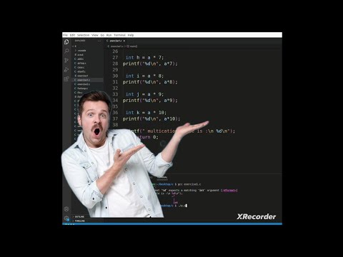 multiplication table without using loop in c programming   | c programming in Linux(day-9)