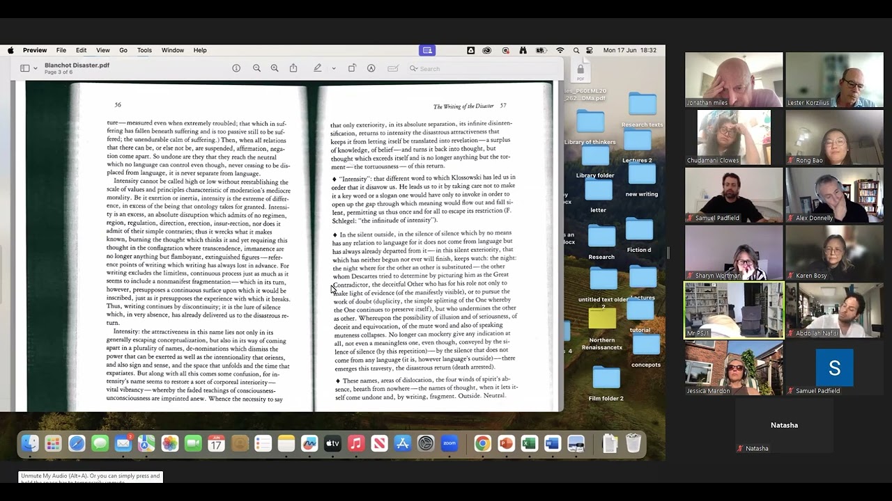 240617 - Blanchot - Writing of the Disaster