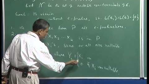 Mod-01 Lec-24 Simplification of cfgs continued, Removal of epsilon productions