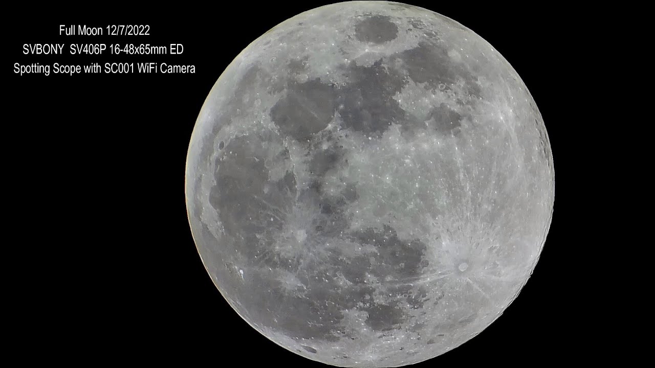 Full Moon Filmed with SVBONY SV406P ED Spotting Scope and SC001 WiFi ...