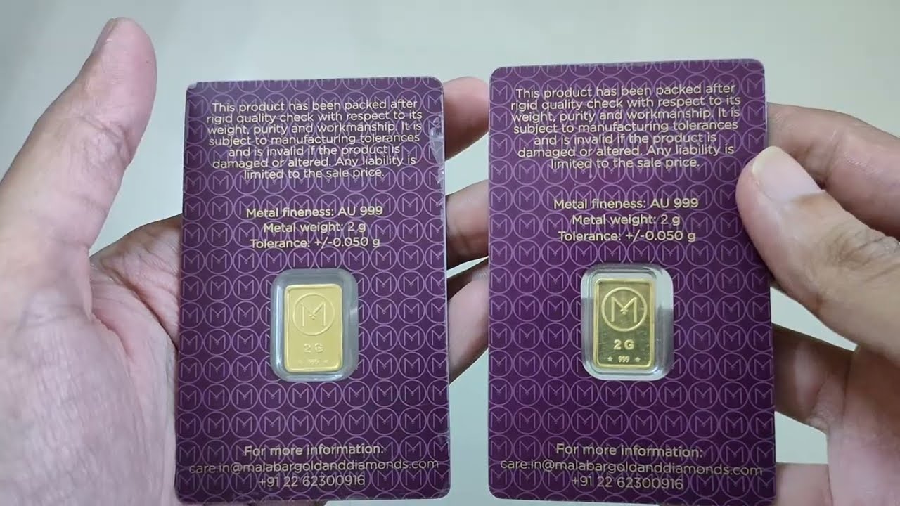 Malabar Gold 24k 999 Purity 2 gm x 2 Rose Bar Unboxing