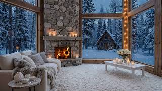 ❄️🌹 Relaxing Winter Elegance Lounge | Fireplace Glow, Floral Charm & Soft Piano for Focus screenshot 3