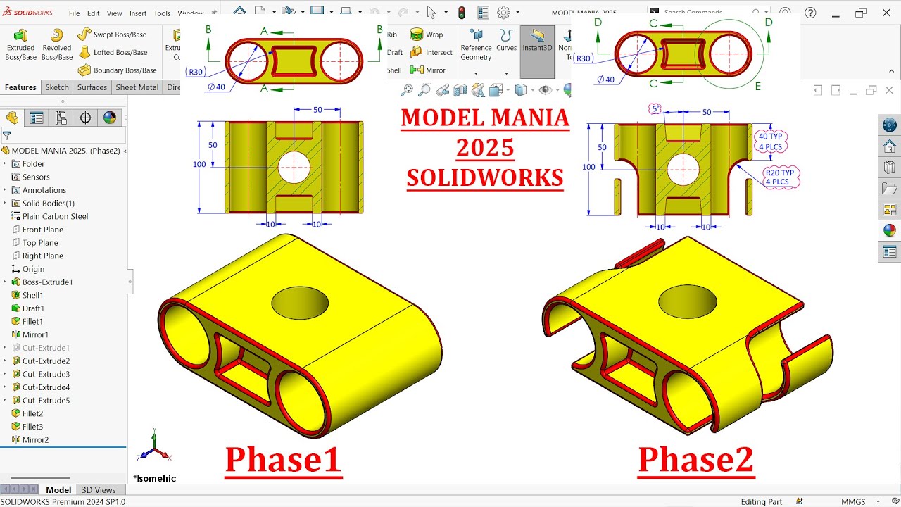 Model Mania Solidworks Drawings.pdf Model Mania 2025 Phase1 & Phase2 in SolidWorks @CADCAMTUTORIALBYMAHTABALAM