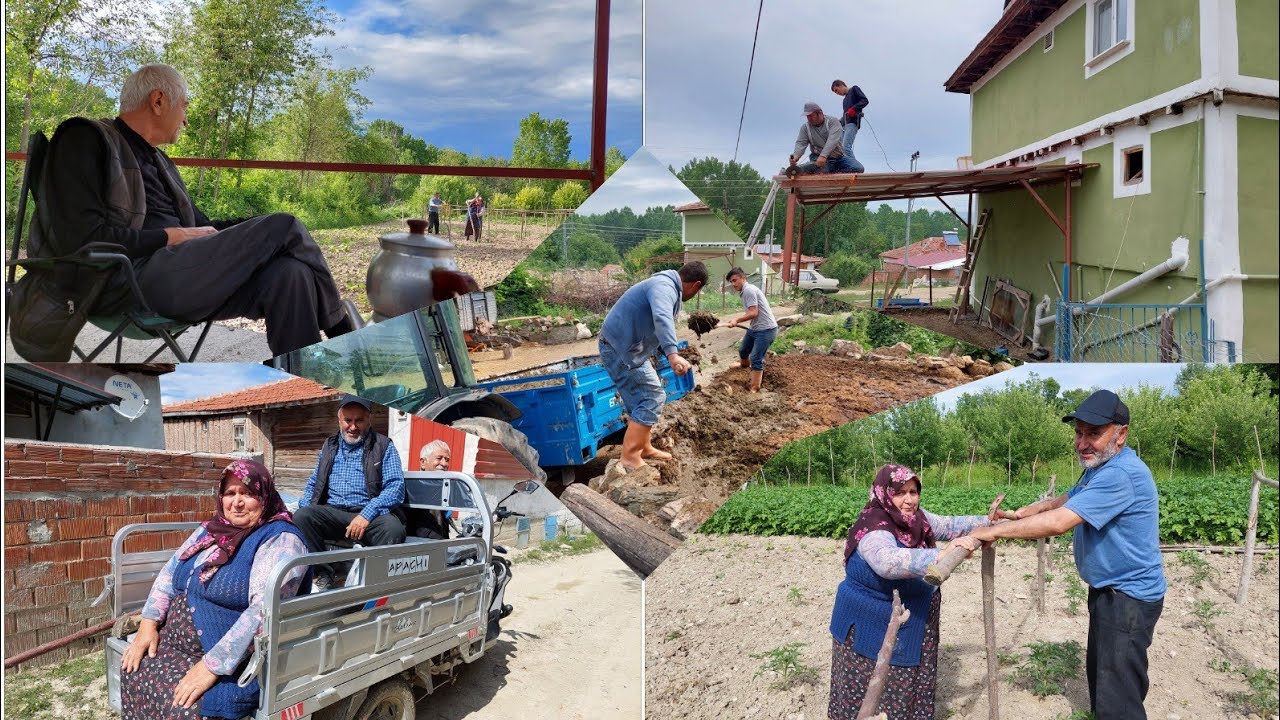 Köy işleri sabah kahvaltısı öğlen yemeği bahçe vlogu