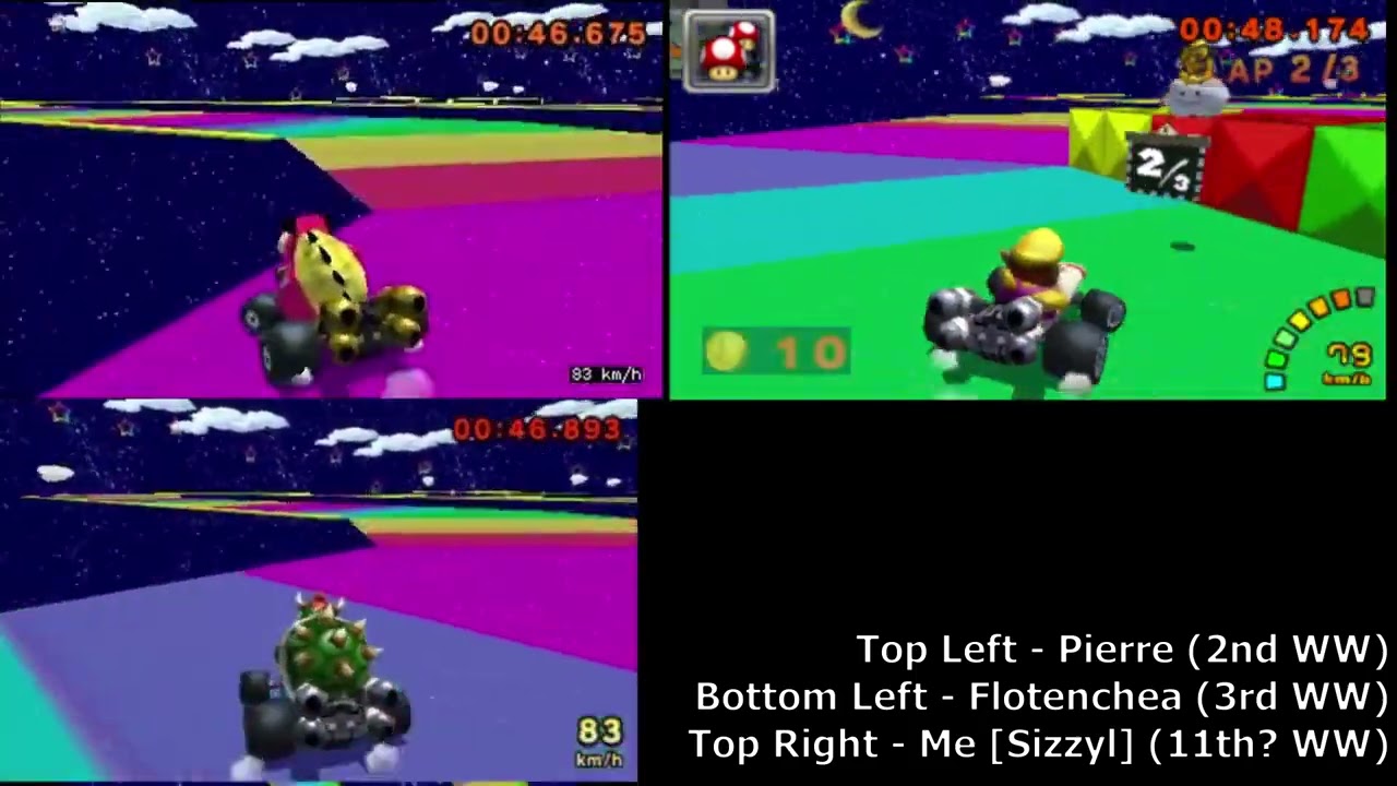 CTGP-7 GBA Rainbow Road WR Comparison June 2022