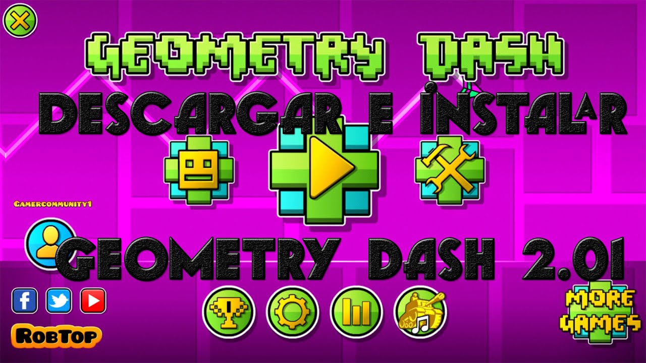 Como descargar geometry dash 2.01 para pc full 2016 YouTube Como descargar geometry dash 2.01 para pc full 2016 YouTube