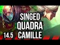 Singed vs camille top  1217 quadra 68 winrate legendary  br master  145