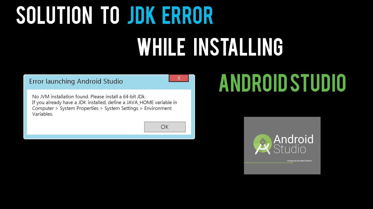 Solution To Jdk Error While Installing Android Studio