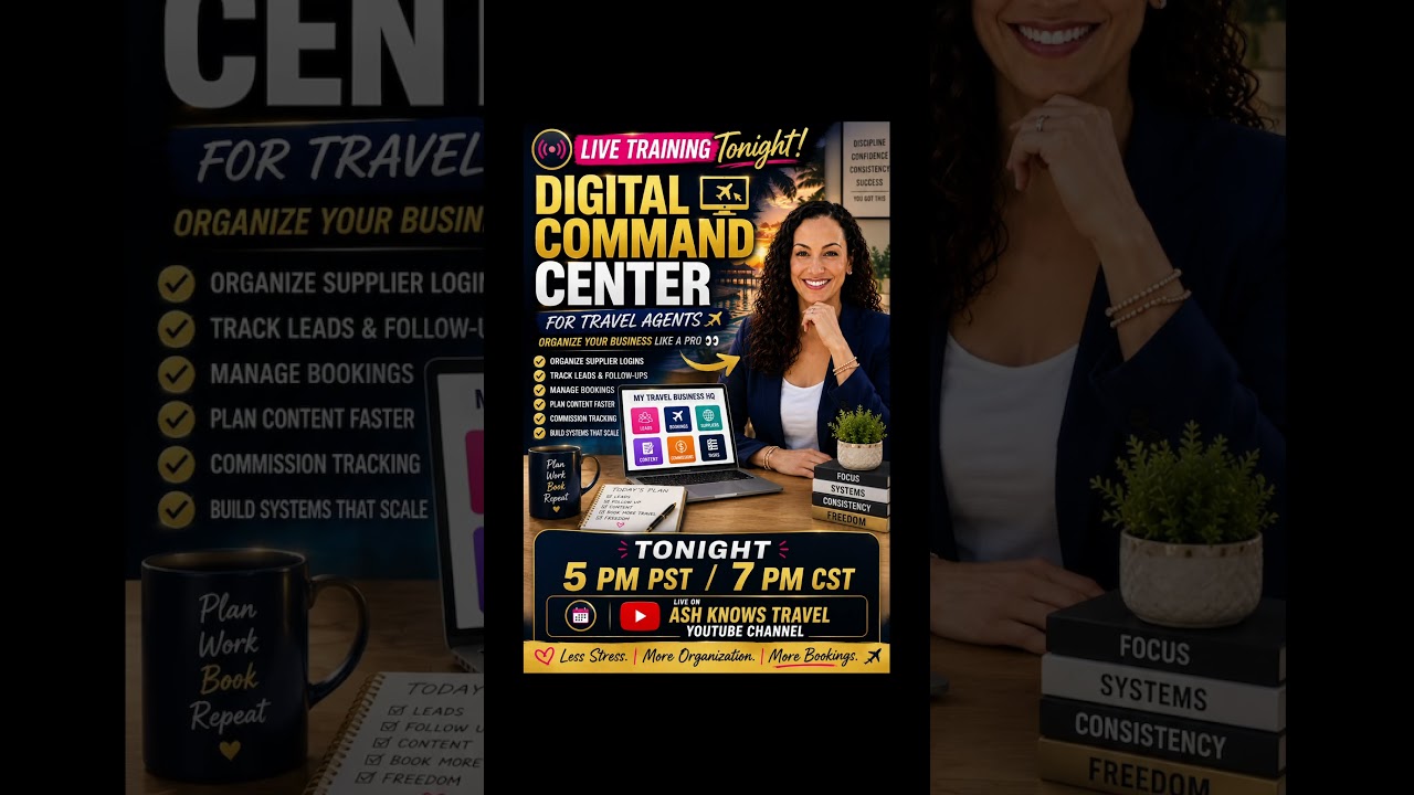 🚨 LIVE TRAINING TONIGHT 🚨🖥️ Digital Command Center for Travel Agents